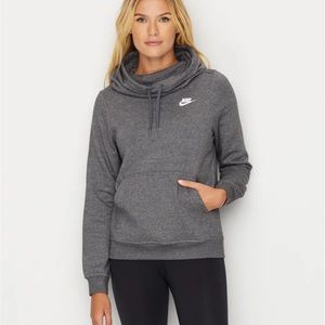 Nike grey funnel hooded hoodie sweater sweatshirt fleece club pullover